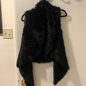 Dolce Cabo black wrap fur vest